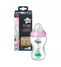 Biberon decorat 340ml, Fete, Hello, 1 buc, Tommee Tippee